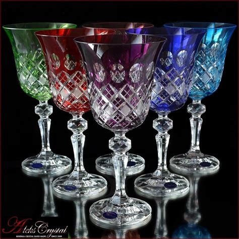 czechoslovakian crystal wine glasses